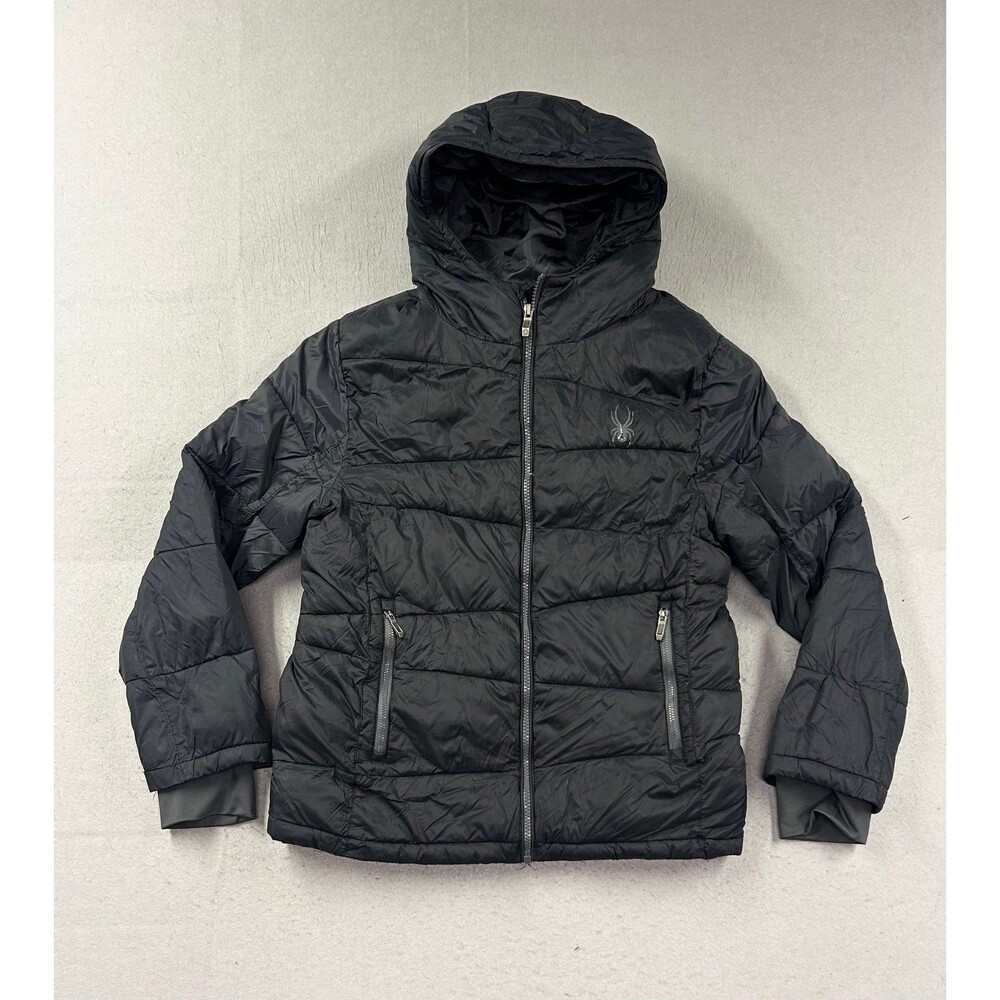 Spyder Kids Black Lightweight Puffer Jacket Youth XL
